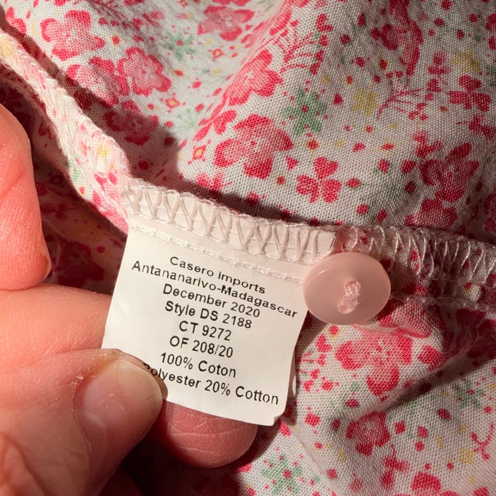 Edgehill Collection Pink Ruffle Neck Floral Dress- Size 9 Months - Picture 6 of 6